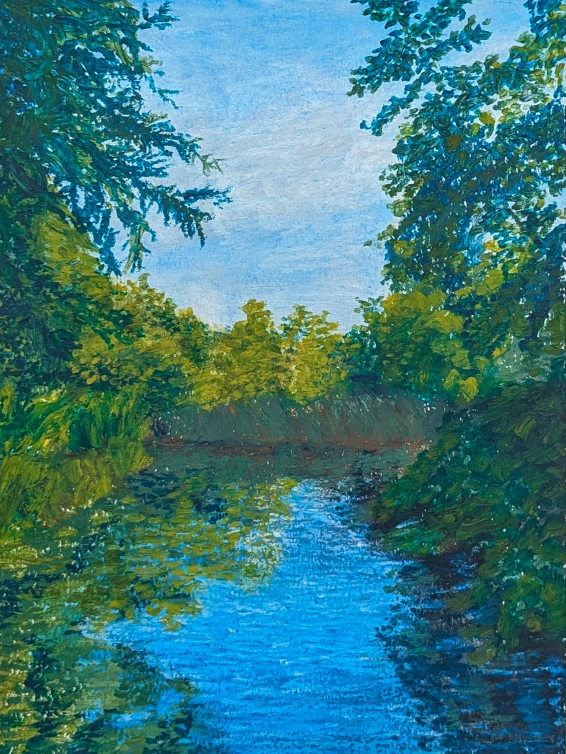 oil pastel painting of vondelpark